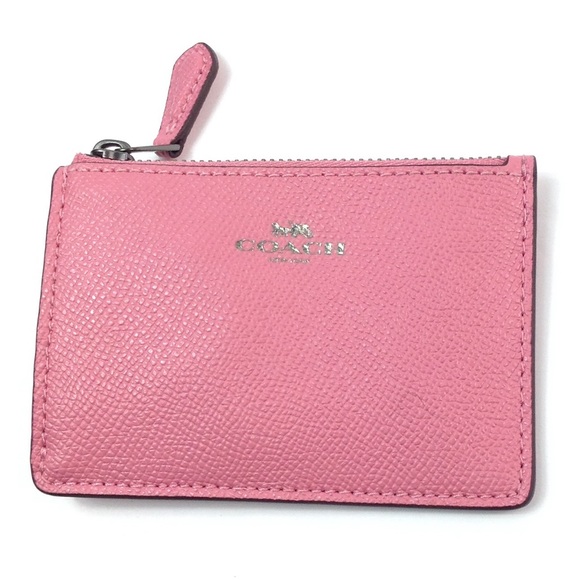 Coach Handbags - Coach pink leather wallet with zipper closure